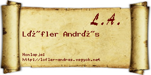Löfler András névjegykártya